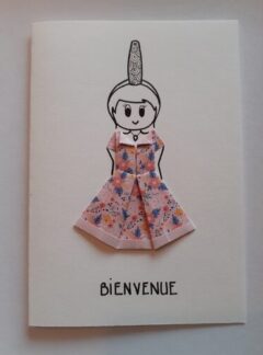 0003 Carte origami - Naissance - Bretonne - BrinBelle
